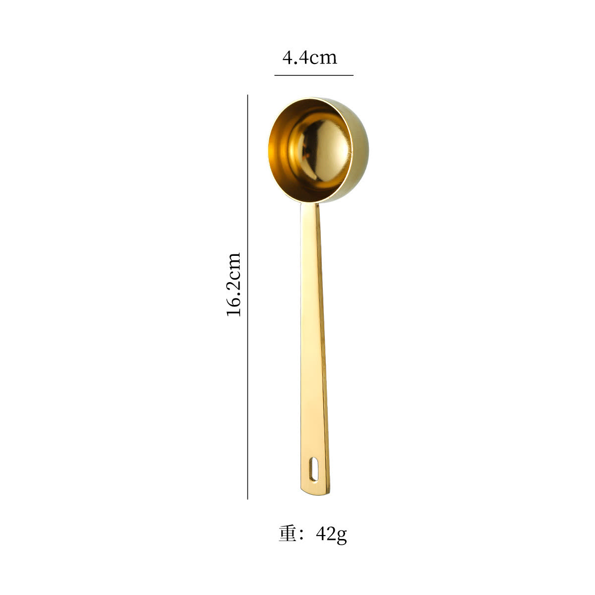 30 ml Square Handle stainless steel measuring spoon — PVD titanium coating — gold