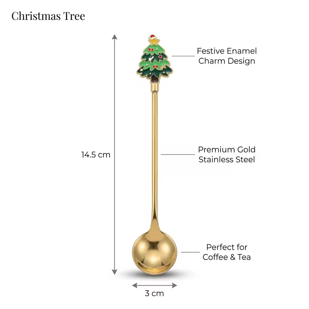 2.5 ml Christmas Tree Christmas Stirring Rod bright finish — dimensional drawing