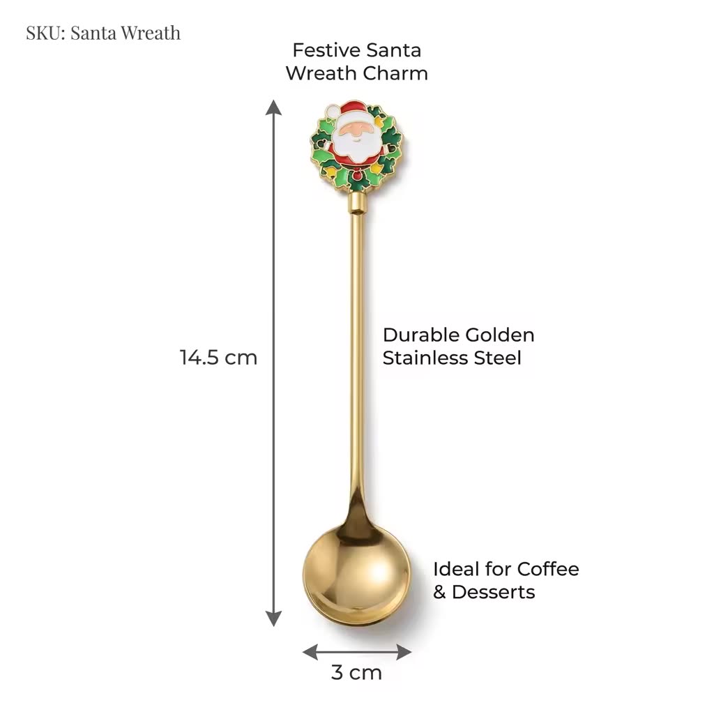 2.5 ml Santa Claus Christmas Stirring Rod bright finish — dimensional drawing