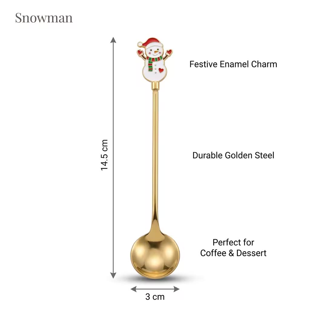 2.5 ml Snowman Christmas Stirring Rod bright finish — dimensional drawing