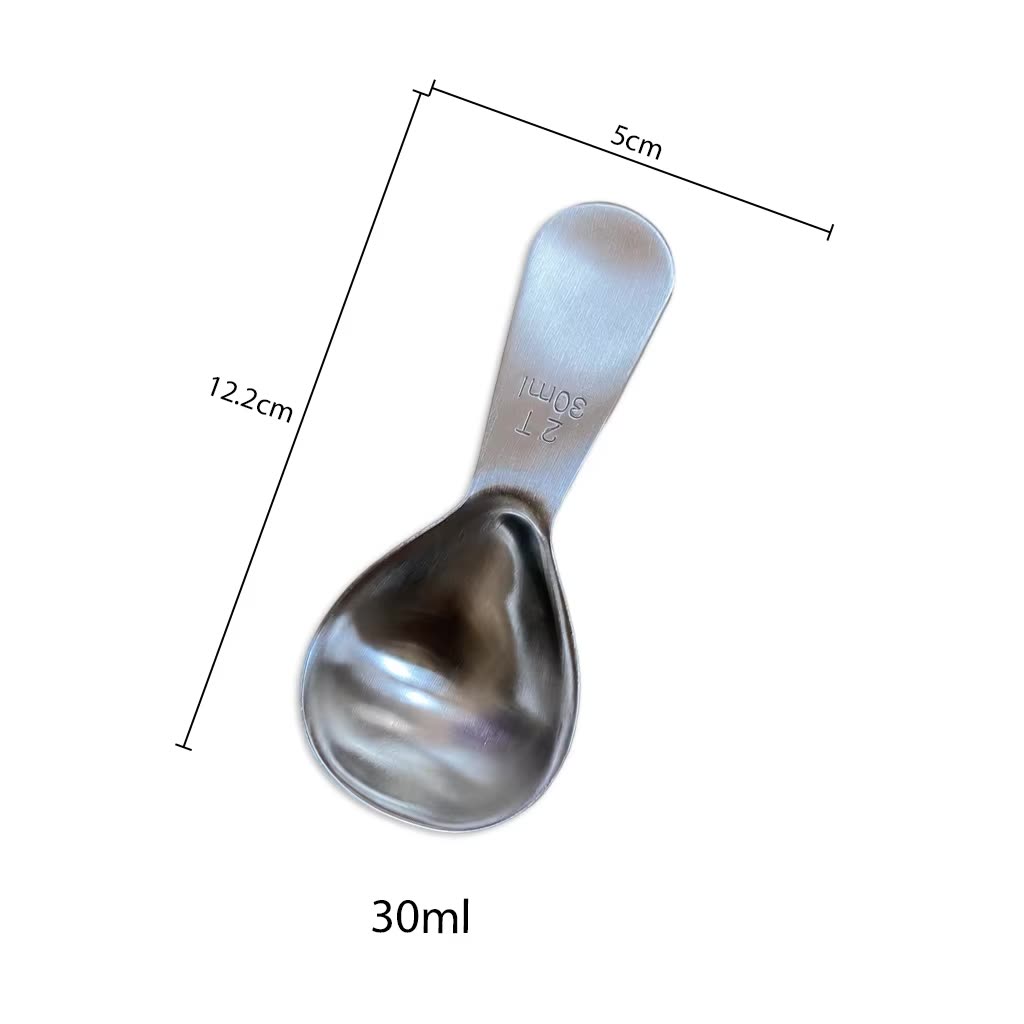 30 ml Heart-Shaped Measuring Spoon satin finish — dimensional drawing