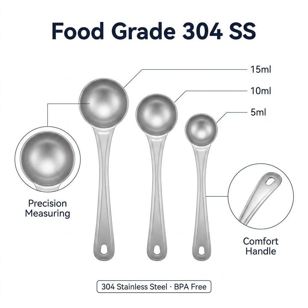 30 ml Outdoor Crank Measuring Spoon stainless steel measuring spoon — Series view